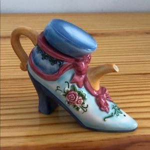 Collectible mini tea cup delicate ceramic boot